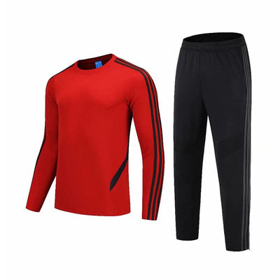 Sports Suit Mens Slim Round Neck Casual Running Two-piece Suit