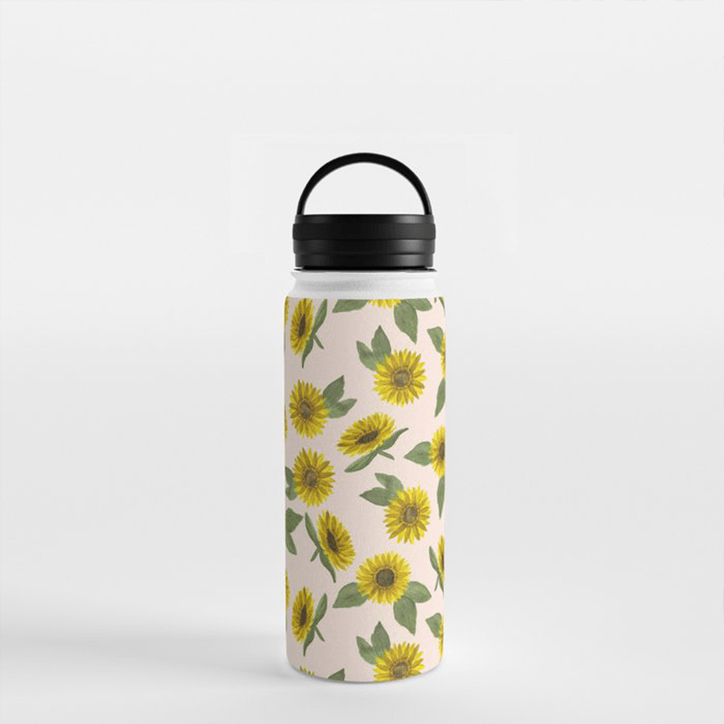 Sunflower Handle Lid Water Bottle